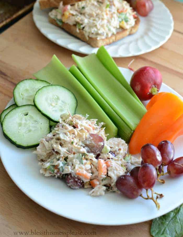 Quick and Easy Summer Chicken Salad - Bless This Mess