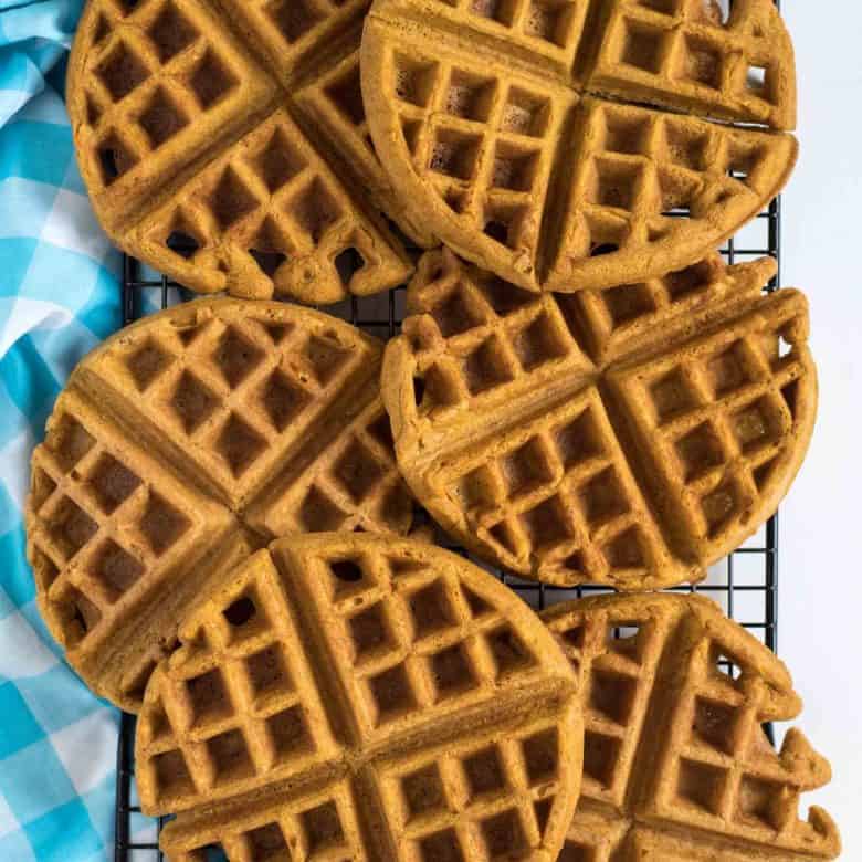 Whole Wheat Pumpkin Waffles Recipe | Healthy Homemade Waffles