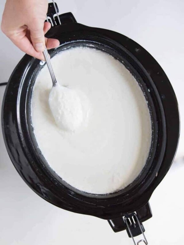 a slow cooker with yogurt