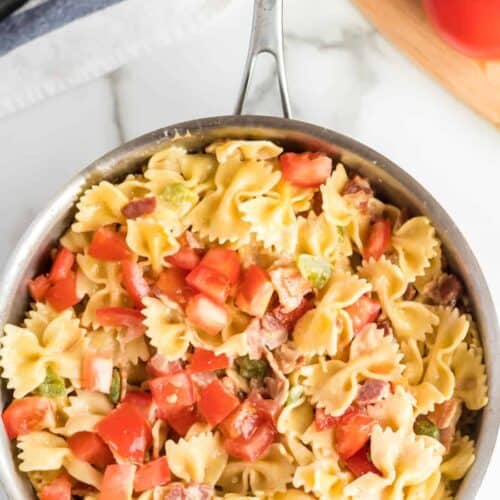 Creamed Pasta with Bacon + Vegetables | Easy Bacon & Pasta Recipe