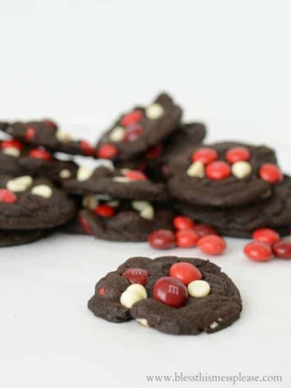 Double Chocolate Cherry Cordial M&M Cookies