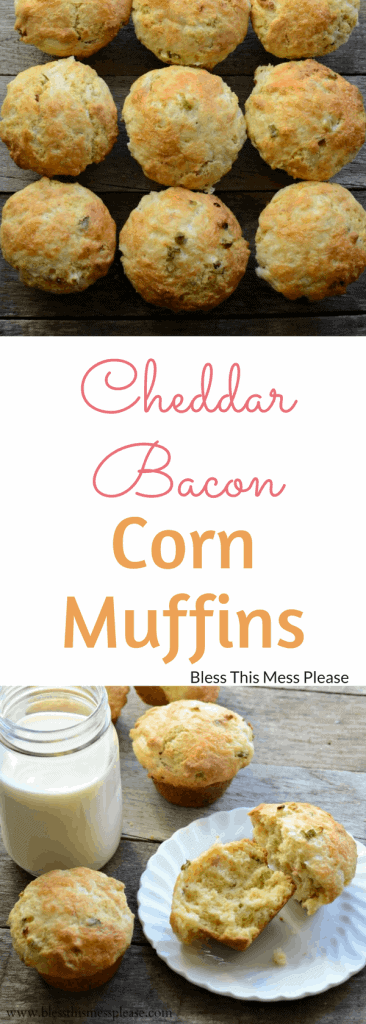 Cheddar Bacon Cornbread Muffins | Savory Cornbread Muffin Recipe