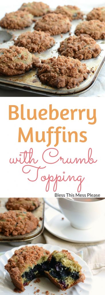 Blueberry Muffins with Crumb Topping — Bless this Mess