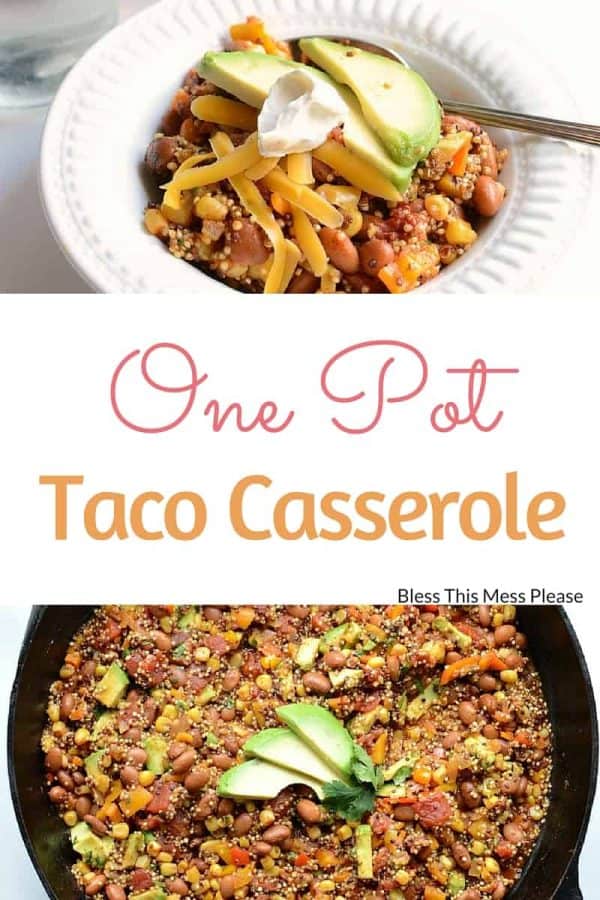 Healthy One Pot Quinoa Taco Casserole | Easy Vegan Dinner Recipe