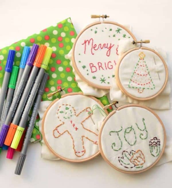 Simple Embroidered Ornaments — Bless this Mess