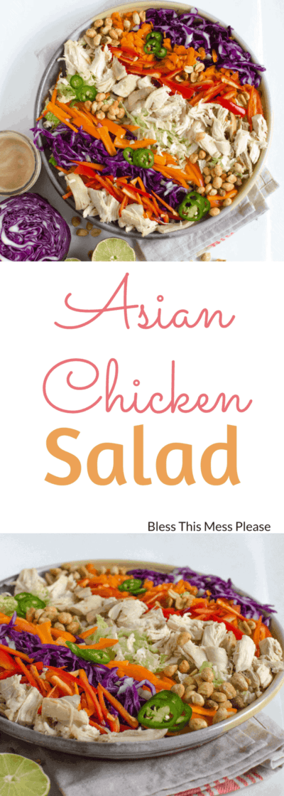 Asian Chicken Salad + Peanut Lime Dressing | Healthy Salad with Chicken