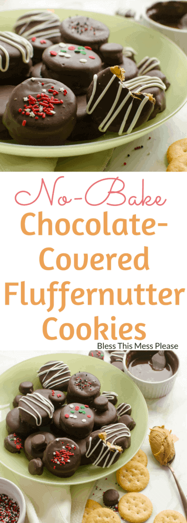 No-Bake Chocolate-Covered Fluffernutter Cookies