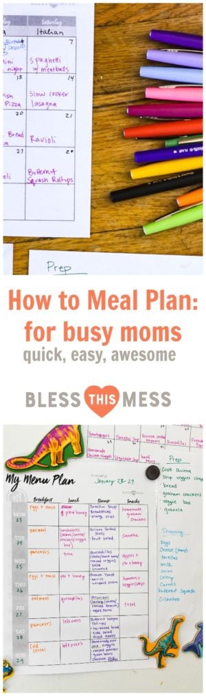 Busy Moms: Basic Meal Planning | Bless This Mess Please