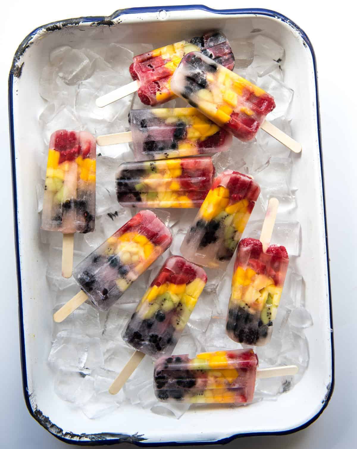 Healthy 100% Natural Rainbow Popsicles - The Loopy Whisk