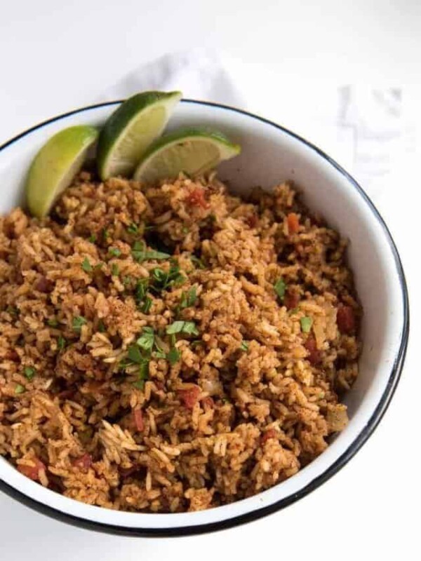 a bowl of spanish rice