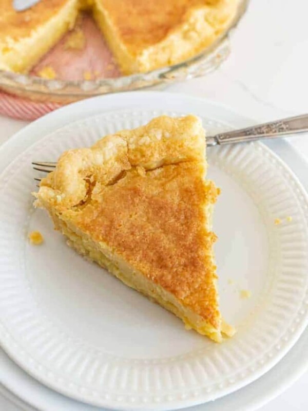 slice of buttermilk pie on a plate