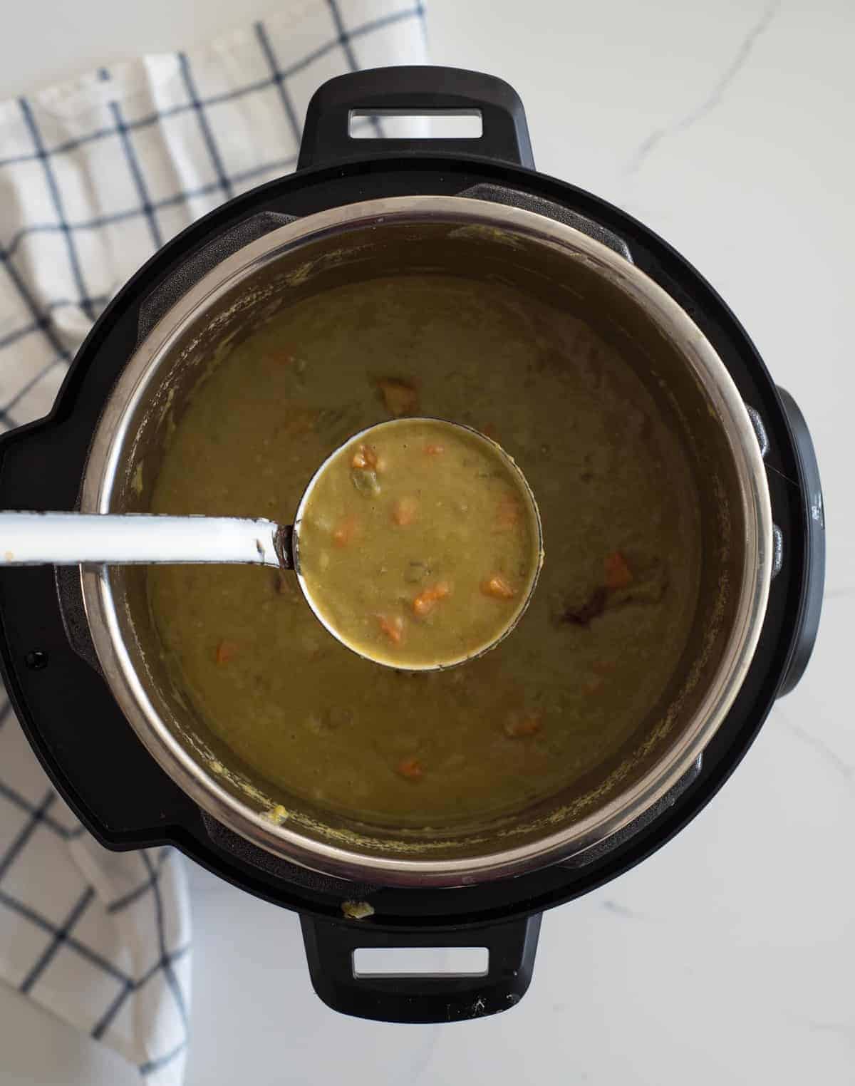 Instant Pot Split Pea Soup - Finished with Salt