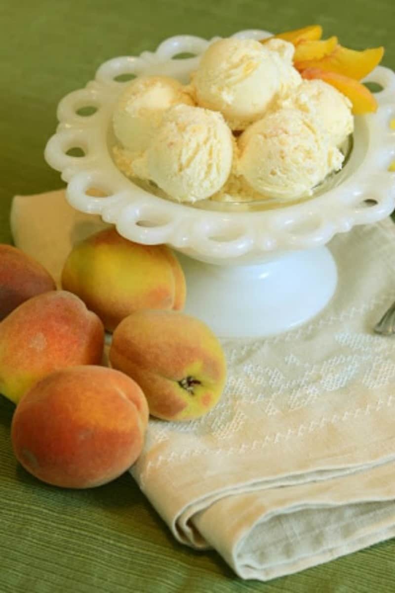 sugar free homemade peach ice cream