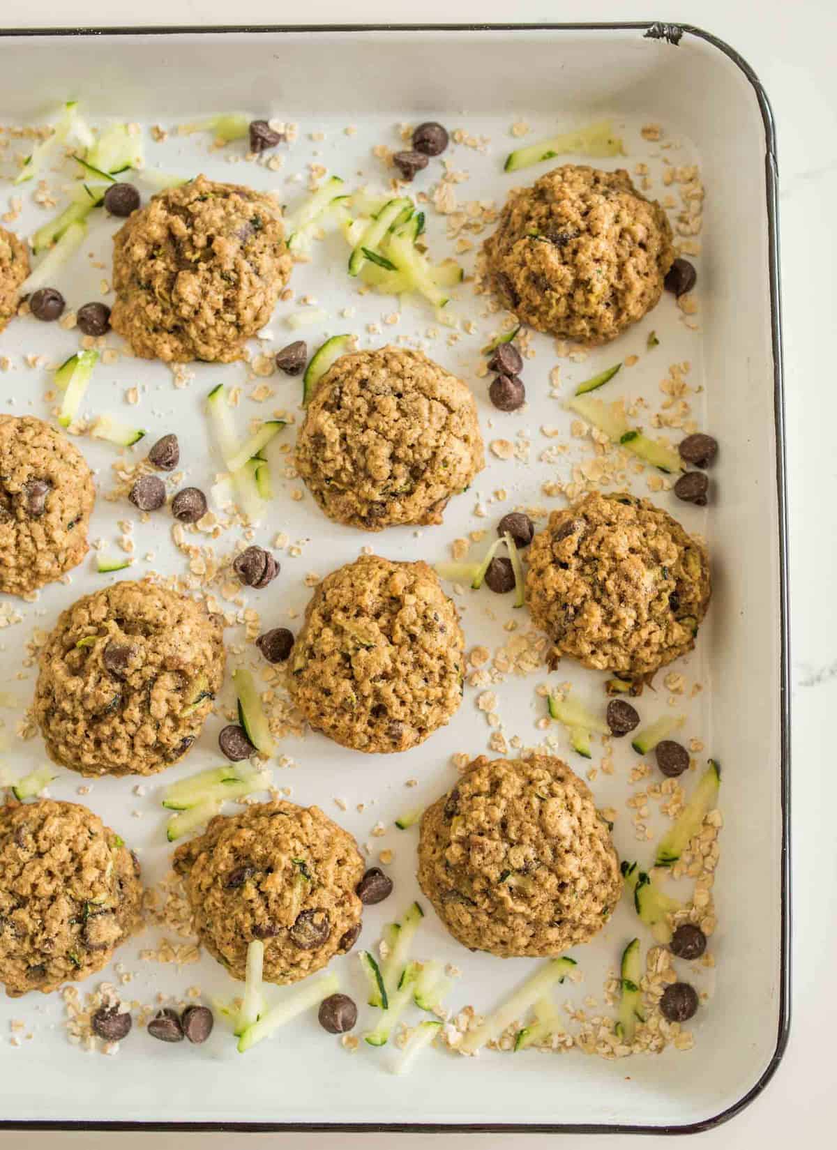 Chocolate Chip Oatmeal Zucchini Cookies Recipe.