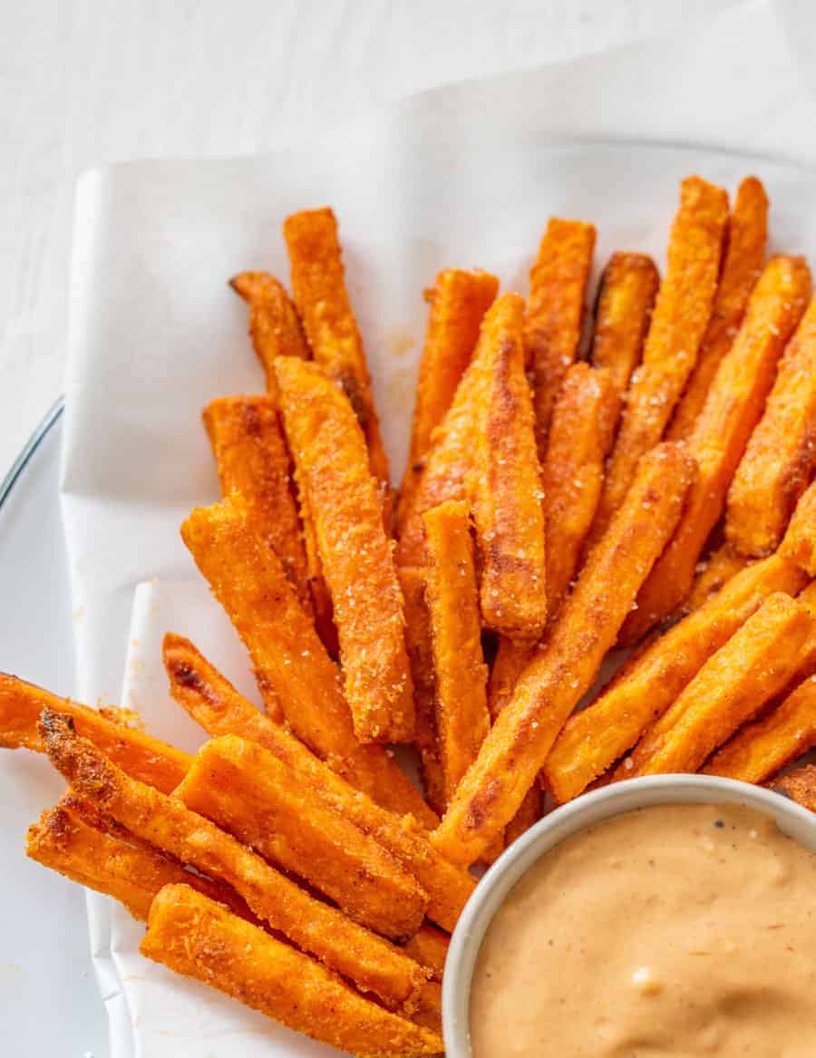 The BEST Crispy Homemade Sweet Potato Fries Recipe