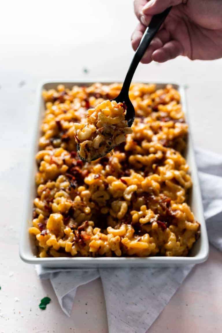 Creamy Baked Macaroni and Cheese with Bacon — Bless this Mess