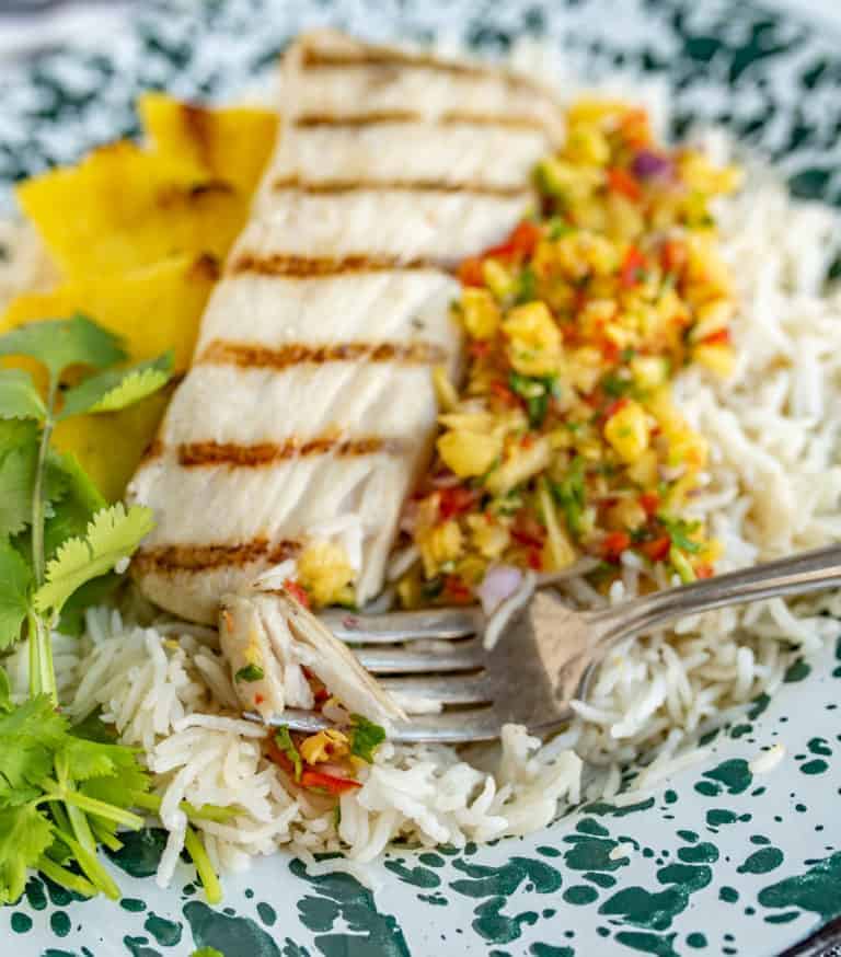 Grilled Mahi Mahi with Pineapple Salsa — Bless this Mess