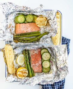 Grilled Salmon Foil Packs With Veggies — Bless This Mess