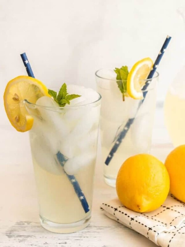 2 glasses of homemade lemonade