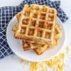 Crispy Ham and Cheese Waffles | The Best Savory Cheesy Waffle Recipe