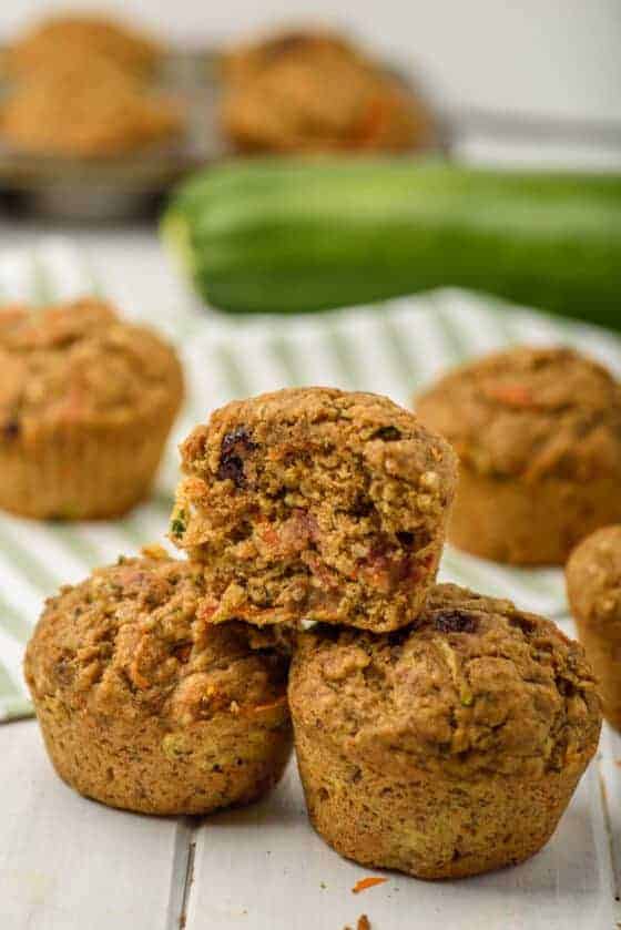 Healthy Carrot Cake Zucchini Muffins — Bless this Mess