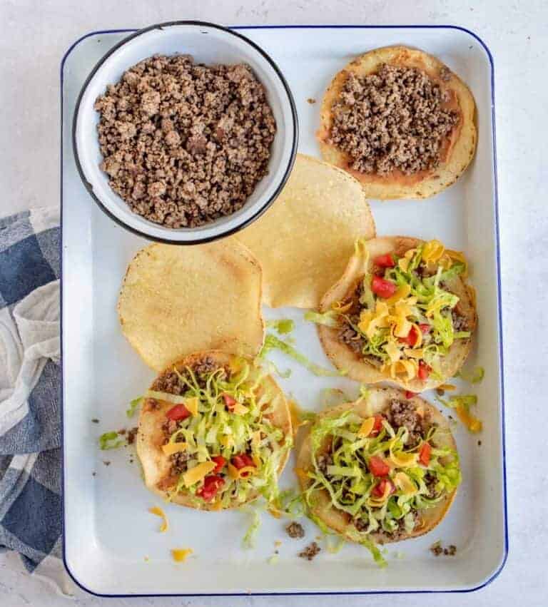 Easy Ground Beef Tostada Recipe — Bless This Mess 2555