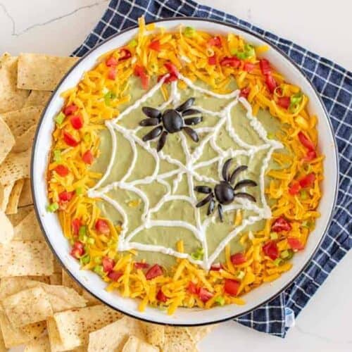 Halloween Spiderweb Bean Dip Recipe | Easy Party Food Idea