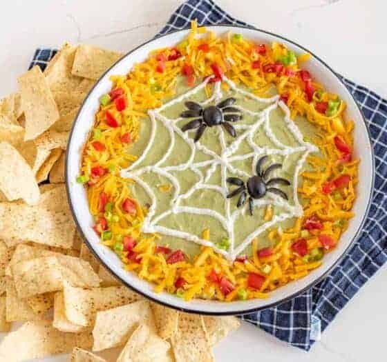 Halloween Spiderweb Bean Dip Recipe | Easy Party Food Idea