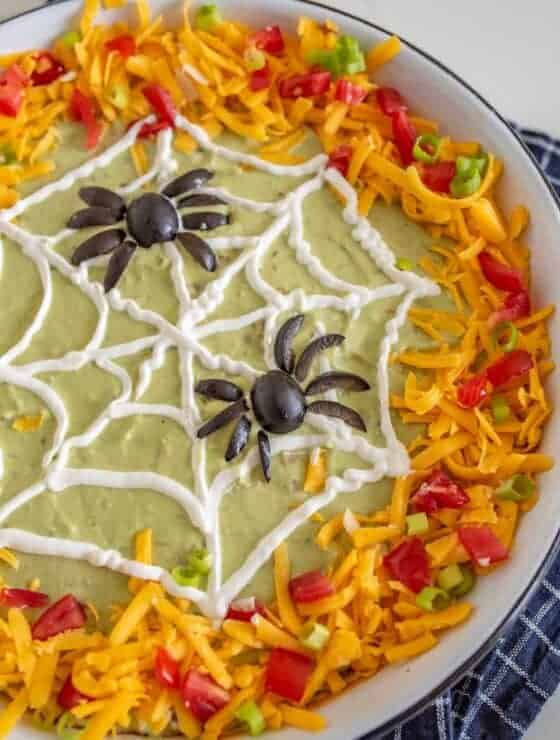 Halloween Spiderweb Bean Dip Recipe | Easy Party Food Idea