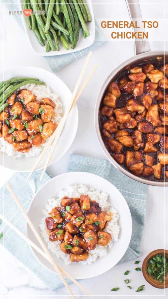 General Tso Chicken with White Rice