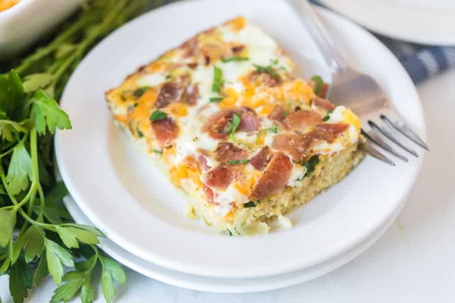 Bacon And Cheese Egg Bake | Easy Breakfast Casserole Recipe