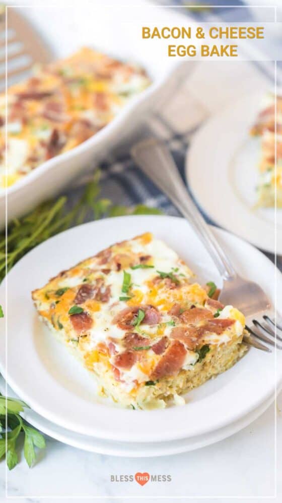 Bacon And Cheese Egg Bake | Easy Breakfast Casserole Recipe