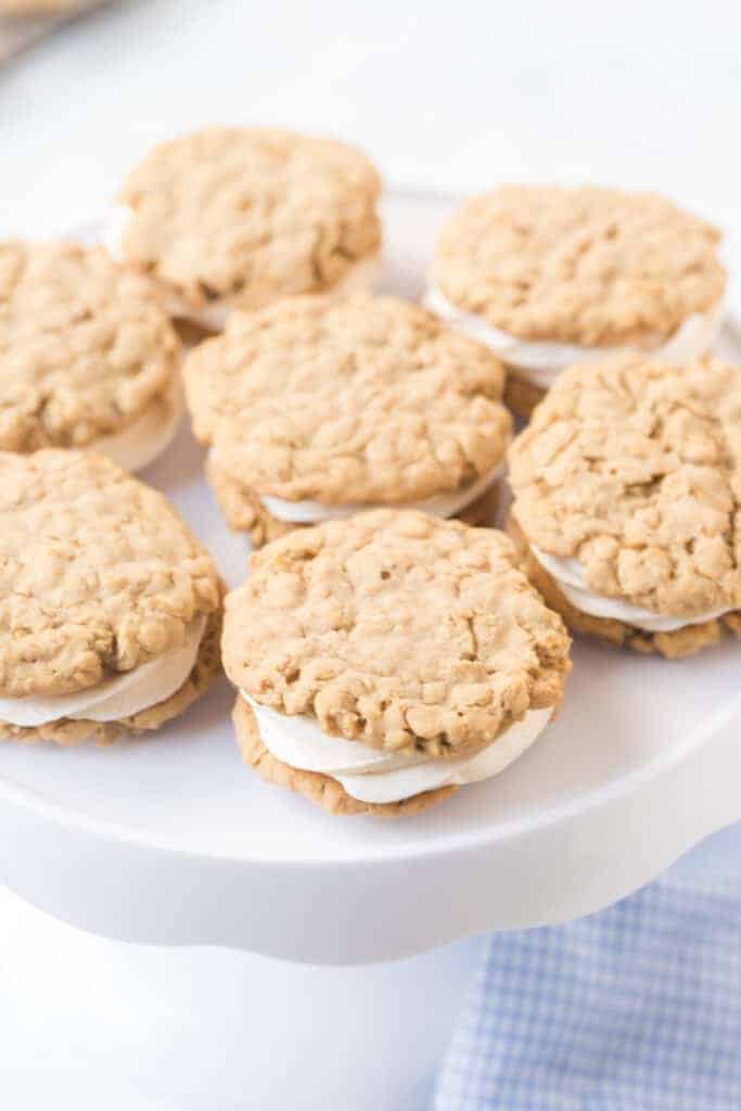 plate of oatmeal cream pie cookies