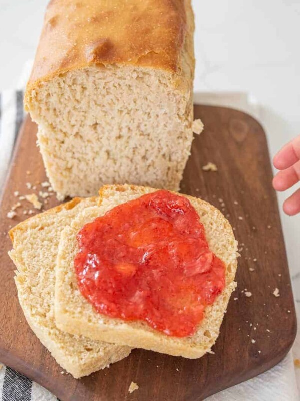 soft sandwich loaf sourdough bread pin image.