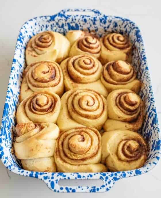 Fluffy Sourdough Cinnamon Rolls with Buttercream Frosting