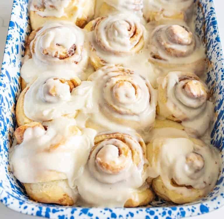 Fluffy Sourdough Cinnamon Rolls with Buttercream Frosting