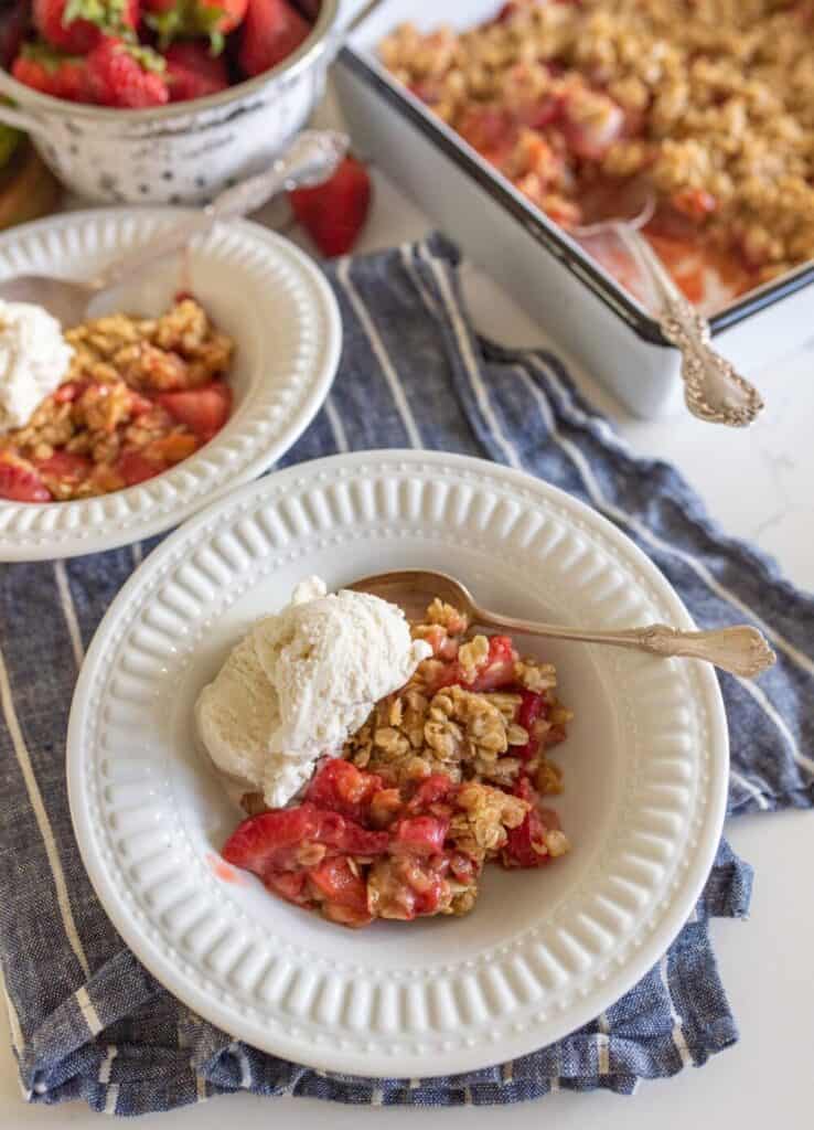 The Best Strawberry Rhubarb Crisp — Bless this Mess