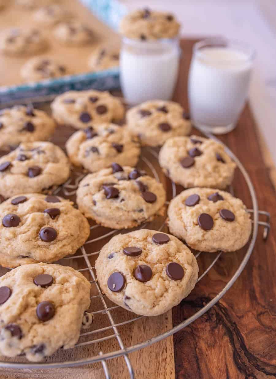 My *sober* friends baked chocolate chip cookies on a cooling rack