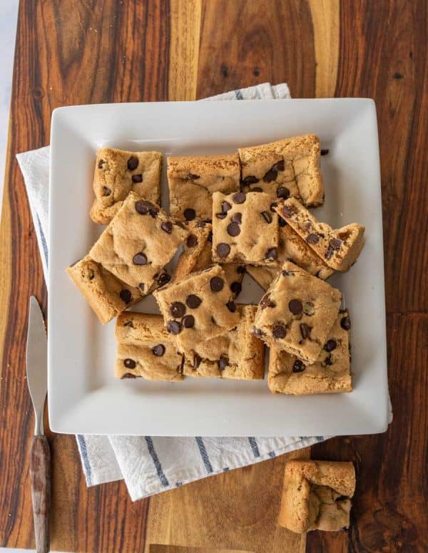 Gluten Free Almond Flour Chocolate Chip Cookies Bars — Bless this Mess