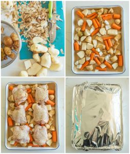 Roasted Chicken Thighs And Potatoes — Bless This Mess