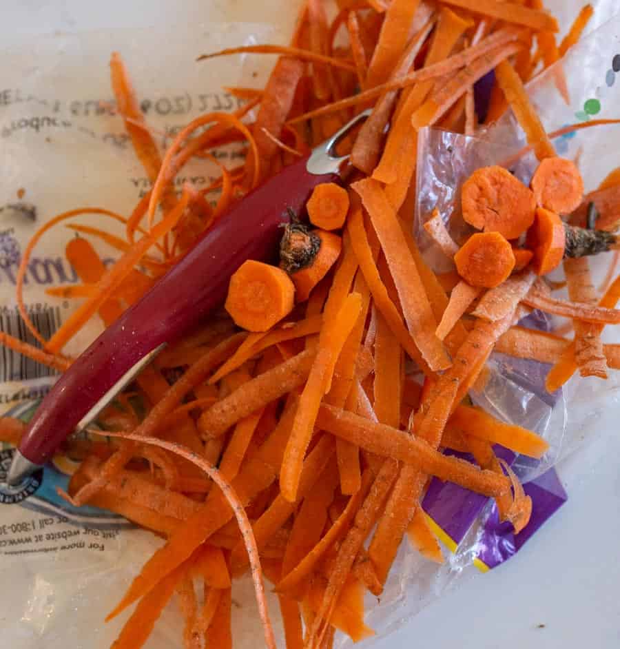 Carrot peelings. 