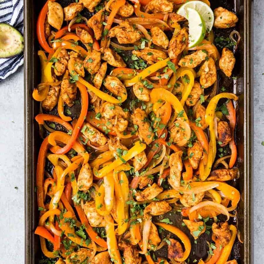 Sheet Pan Chicken Fajitas — Bless This Mess