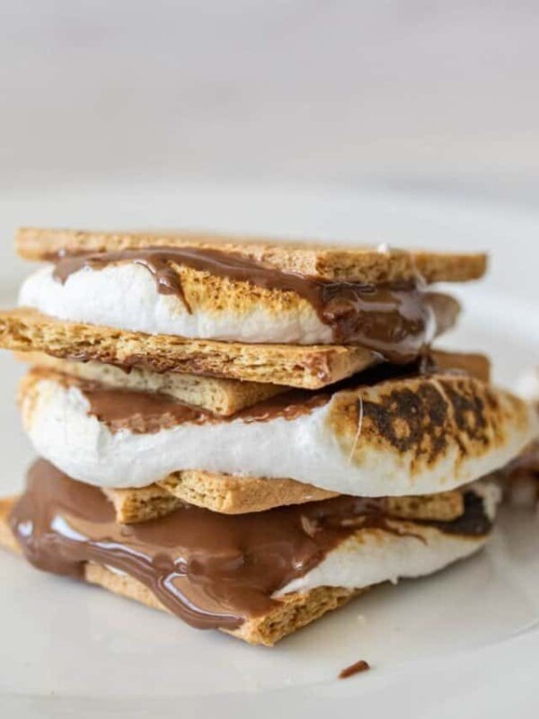 cooked smores stacked on top of each other