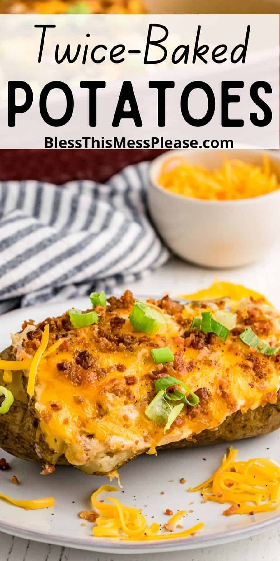 Twice Baked Potatoes Recipe with Bacon & Cheese | Easy Side Dish Idea