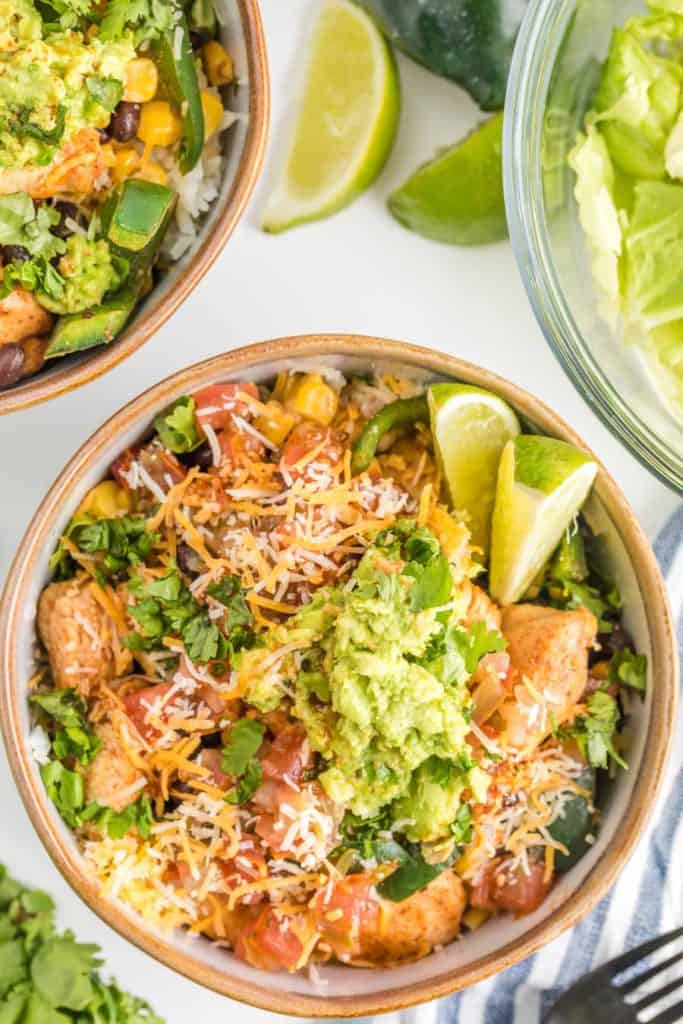 Easy Chicken Burrito Bowls — Bless this Mess