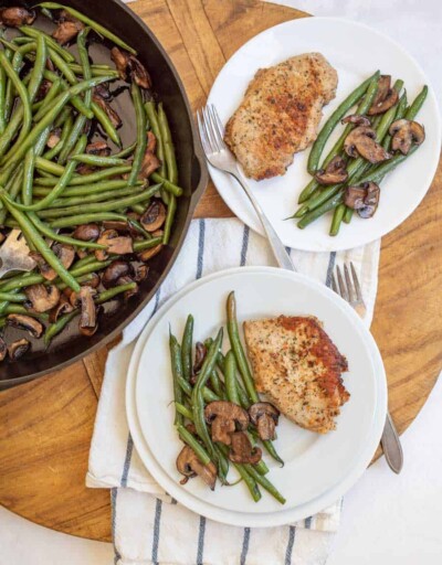 Skillet Pork Chops with Mushrooms and Green Beans — Bless this Mess