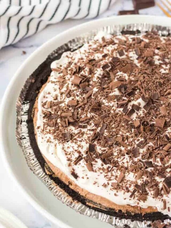 side-top view of french silk pie