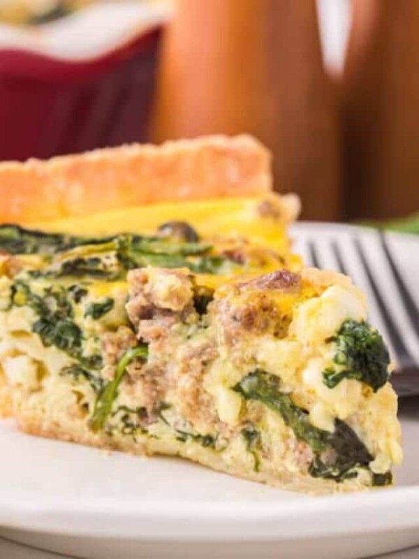 one slice of spinach quiche