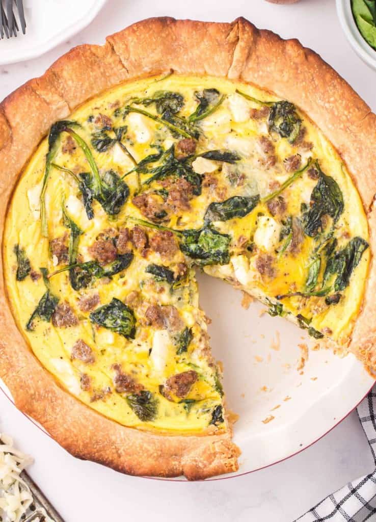 Baby meal prep! Sausage, spinach, and cream cheese quiche with