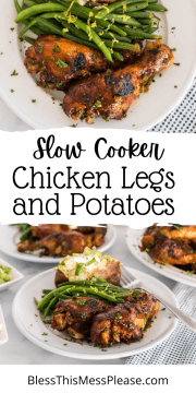 Slow Cooker Chicken Legs and Baked Potatoes — Bless this Mess